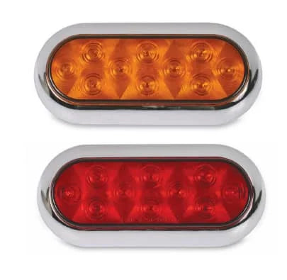 6.5" Oval Amber LED Surface Mount with Bezel