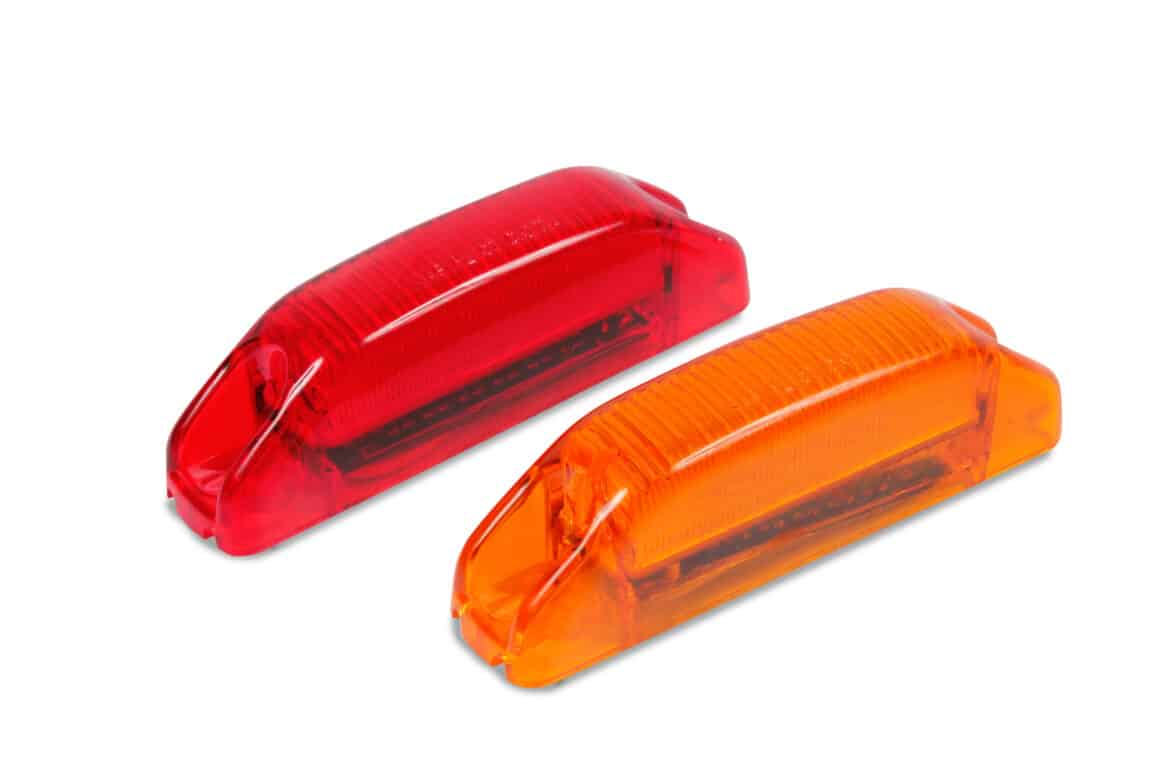 Sealed Rectangular Marker Light, 6 LEDs-Red or Amber