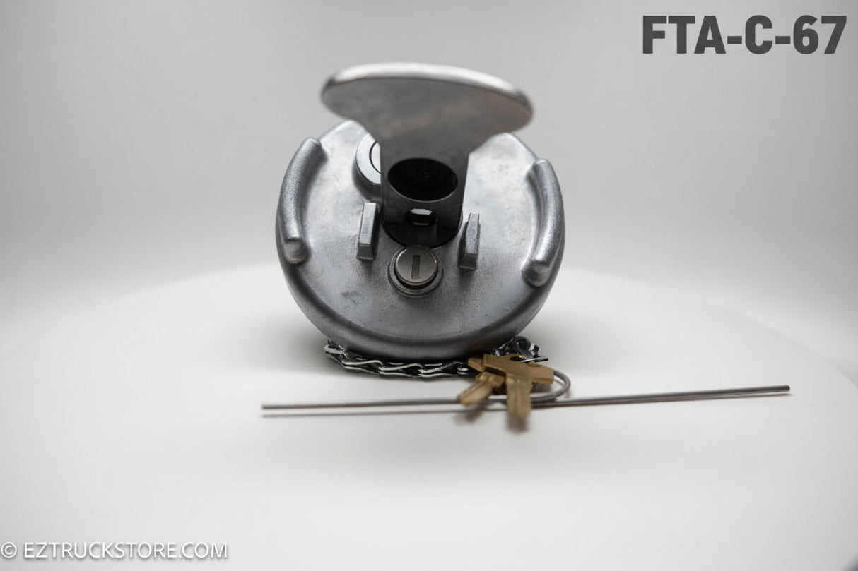 Locking Peterbilt fuel caps with keys