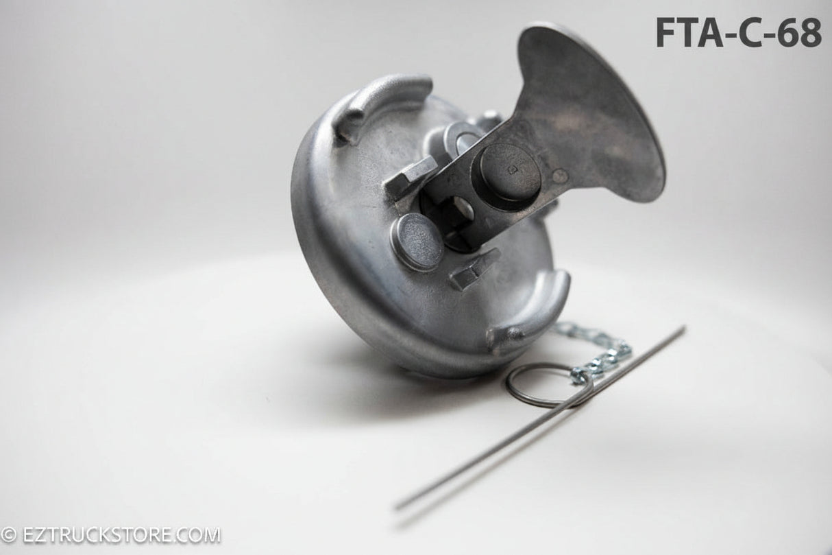 Peterbilt Fuel cap with Lever Style with Chain and ball from under the cap