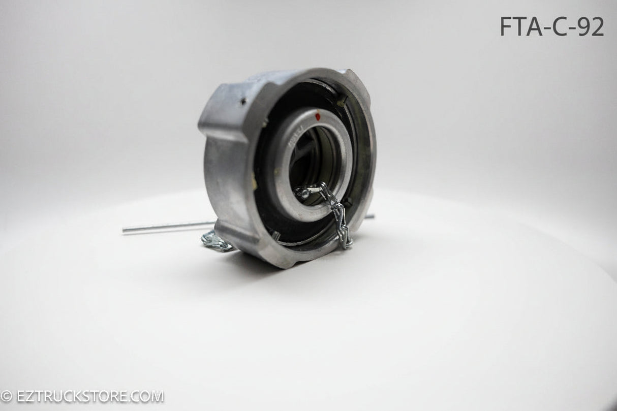 Aluminum fuel cap with chain on a white background with gasket to prevent leaking
