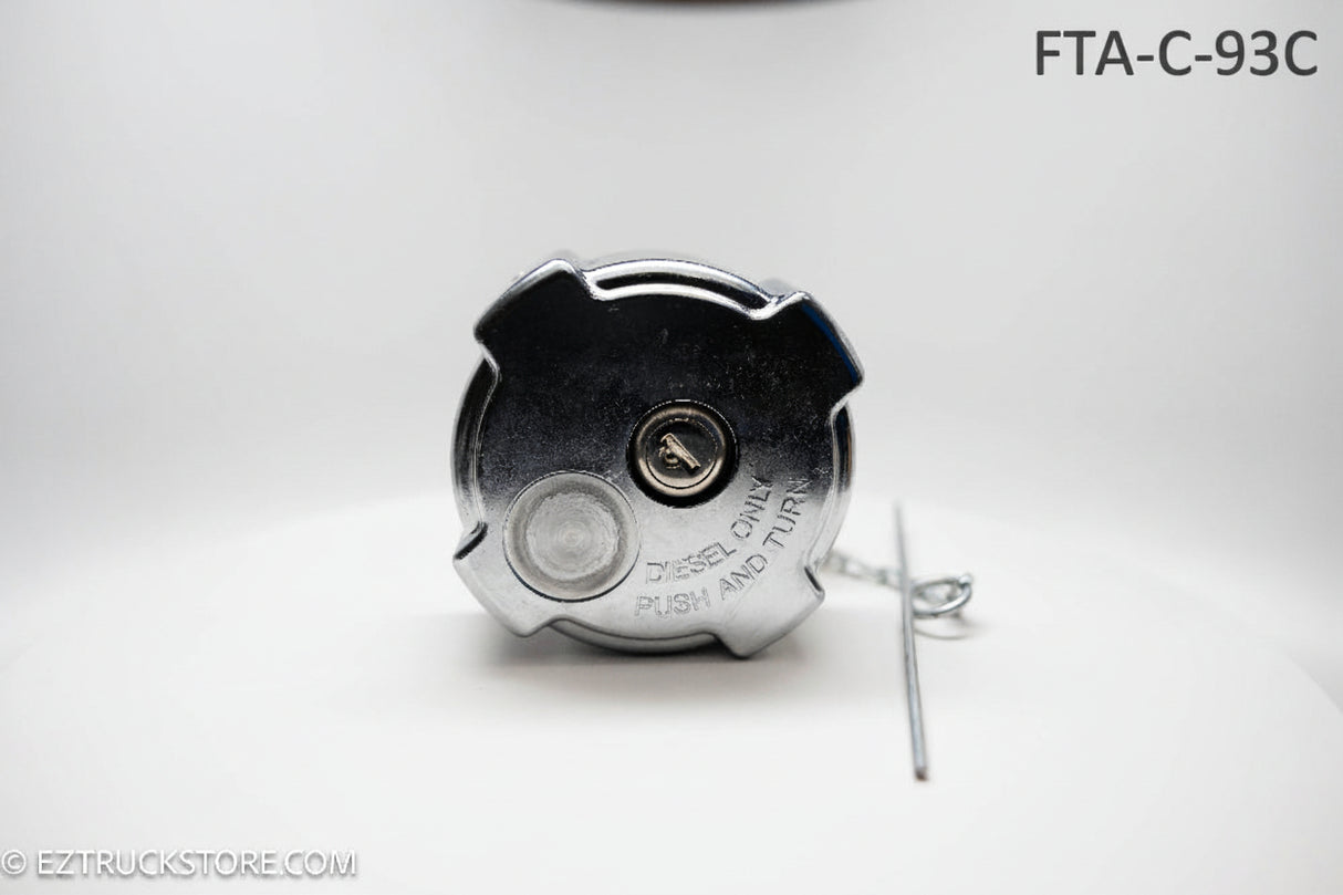 Chrome plated locking fuel cap for Freightliner Trucks