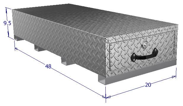 dimensions of a tool box that is 48 inches deep for commercial trucks