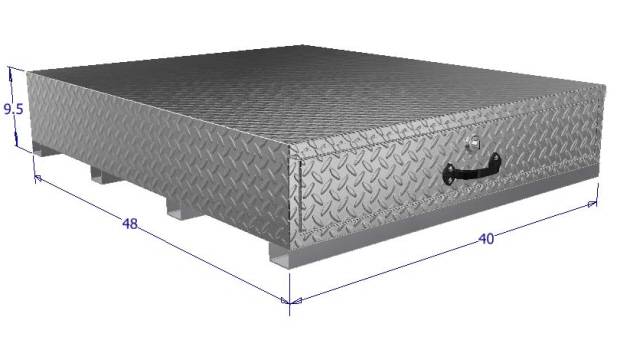 Dimensions for metal tool box for commercial truck beds with large drawer