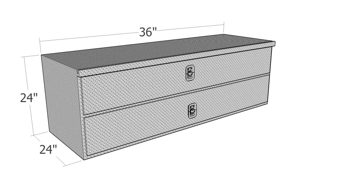 36 inch wide tool box made of Aluminum for commercial trucks