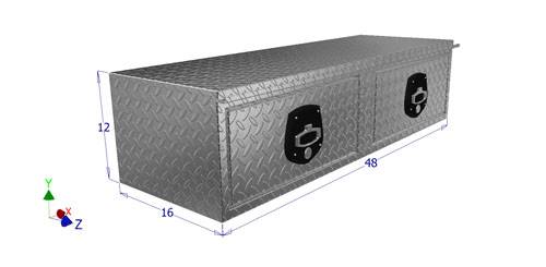 48" wide toolbox for commercial and work trucks with two drawers