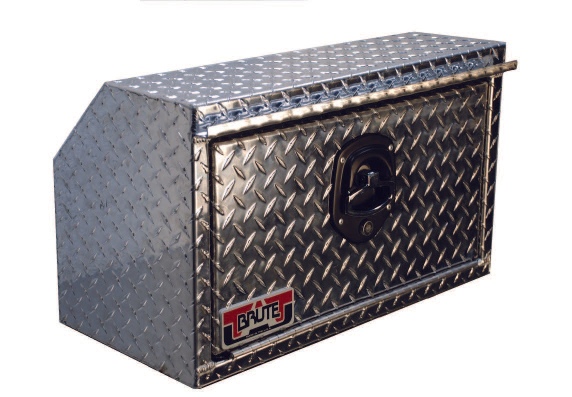 Aluminum Heavy Duty Tool Box with angled back back for fuel lines