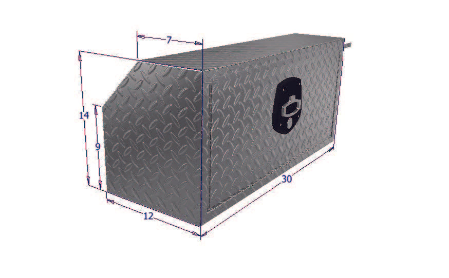 Brute Tool Box made from Aluminum with a door with dimensions