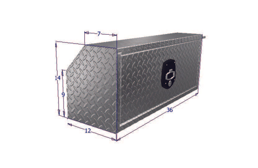 Aluminum under body tool box with locking door