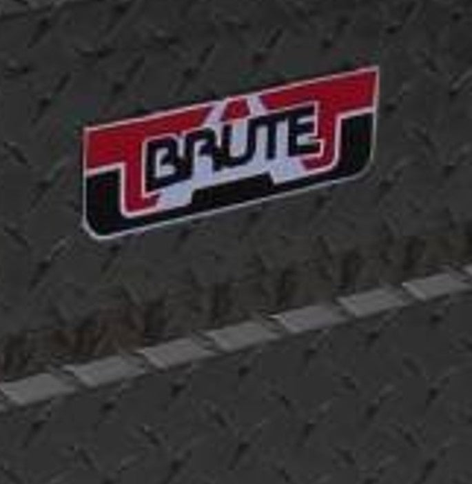 Brute logo on a textured black background