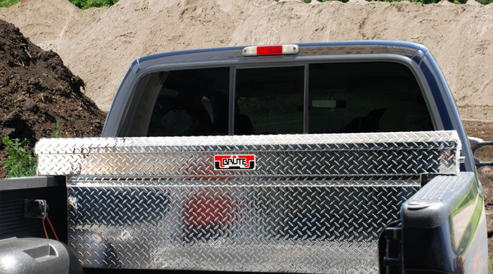 truck bed with tool box and aluminum diamond plated brute