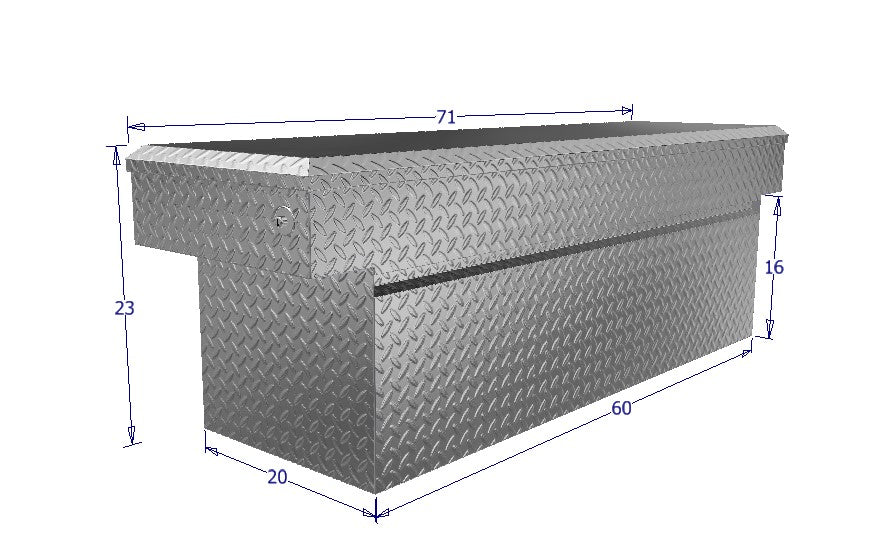 tool box with dimensions for the bed of a ford or chevy work truck locking