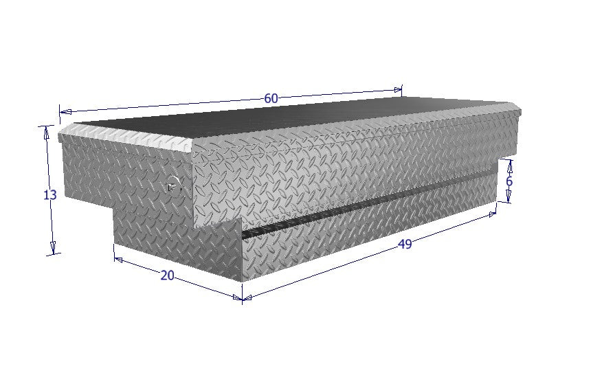 locking crossover tool box for truck beds