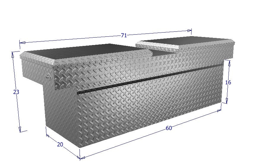 large gull wing tool box for commercial trucks