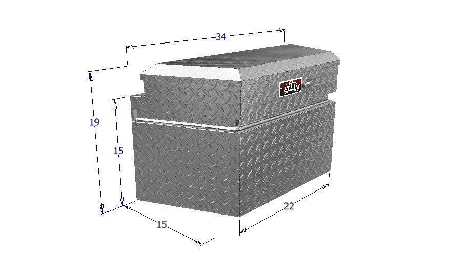 Dimensions of 34" trailer tool box great for horse trailers