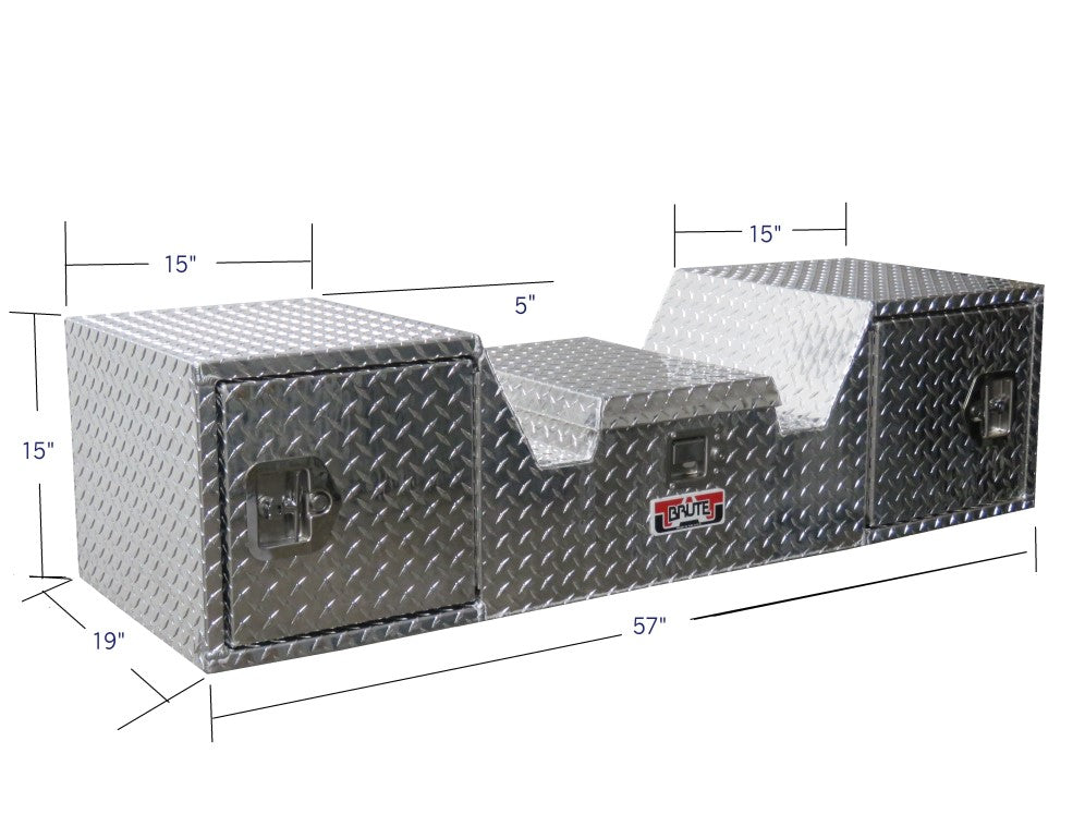 Dimensions of 5th wheel trailer tool box by Brute for commercial trucks