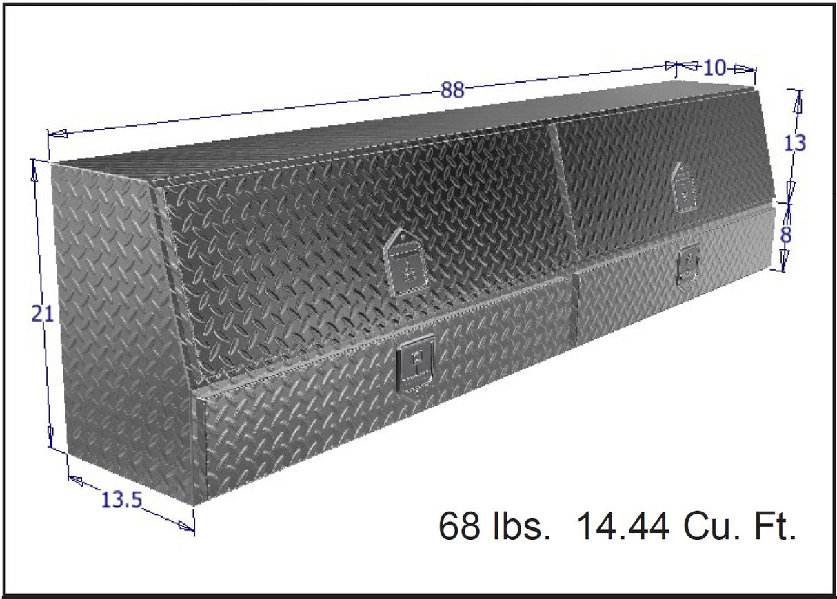 Large Metal tool box for commercial trucks topsider contractor