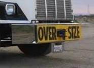 Tow Hook Banner 18 x 84 Vinyl OSL displaying "OVERSIZE LOAD" for enhanced safety and visibility on oversized vehicles.