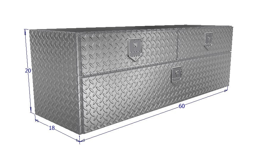 under trailer tool box large with 2 drawers and one door