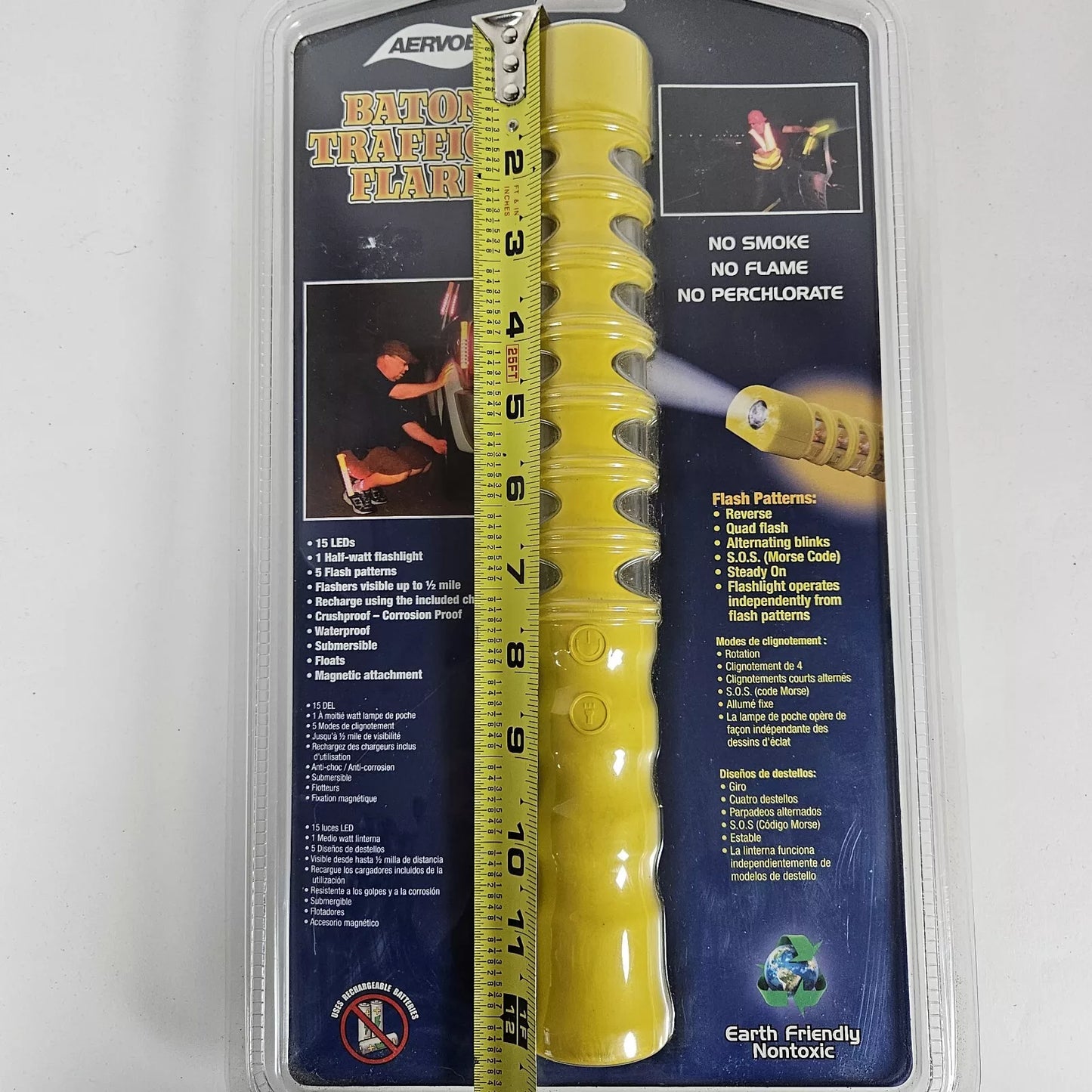 Yellow Baton Roadside LED Flare Package Measure
