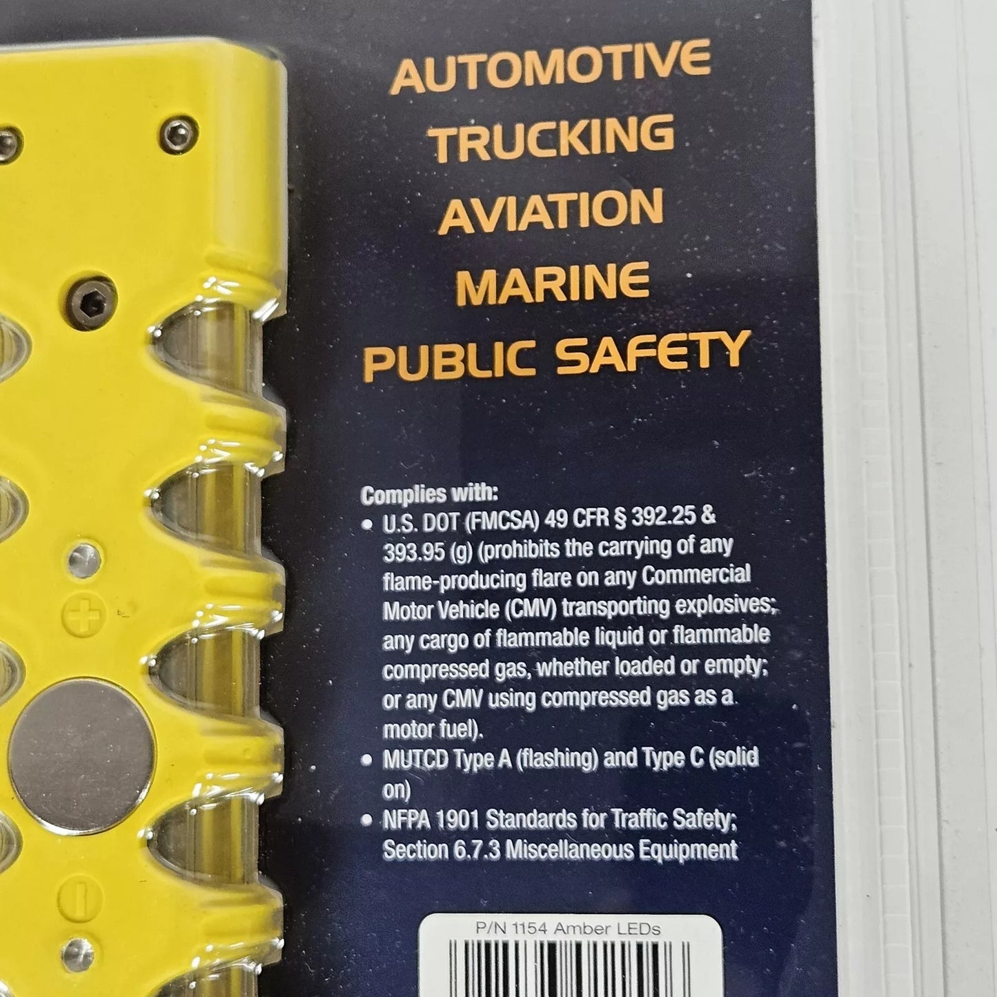 Yellow Baton Roadside LED Flare Package Compliance