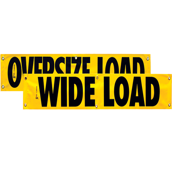 Vinyl Two Sided Oversize Load/Wide Load Banner with Grommets 12 Inch x 72 Inch, perfect for clear visibility on the road.