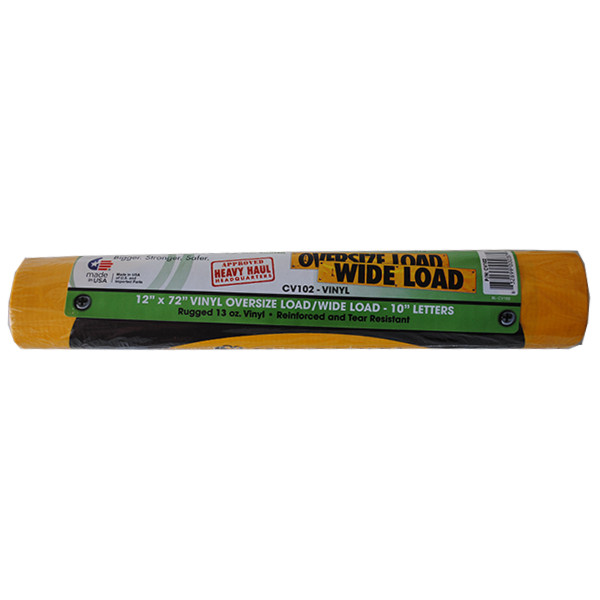 Vinyl Two Sided Oversize Load/Wide Load Banner with Grommets 12 Inch x 72 Inch, durable and tear-resistant for safety.