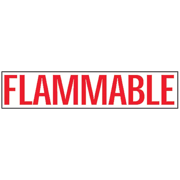 Large FLAMMABLE Decal with RED text on White background by SafeTruck