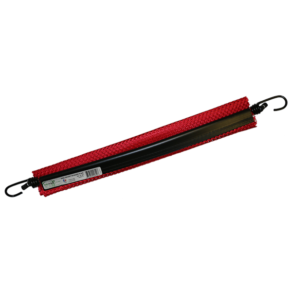 18" Jersey Red Bungee Flag featuring durable polyester construction and heavy-duty bungee cords for highway use.