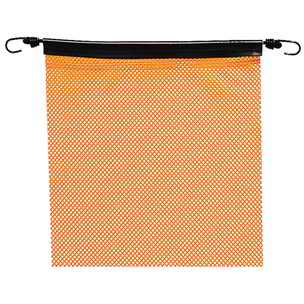 Bright and durable, the 18" Flo-Orange Jersey Bungee Flag enhances safety and visibility on the road.