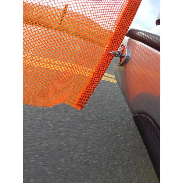 Flo Orange Mesh Wire Loop Flag and Magnet