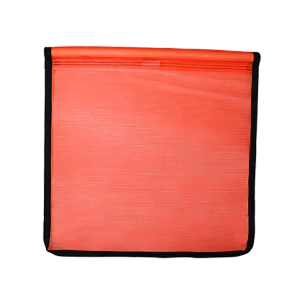 flo orange mesh flag with edge binding and no staff