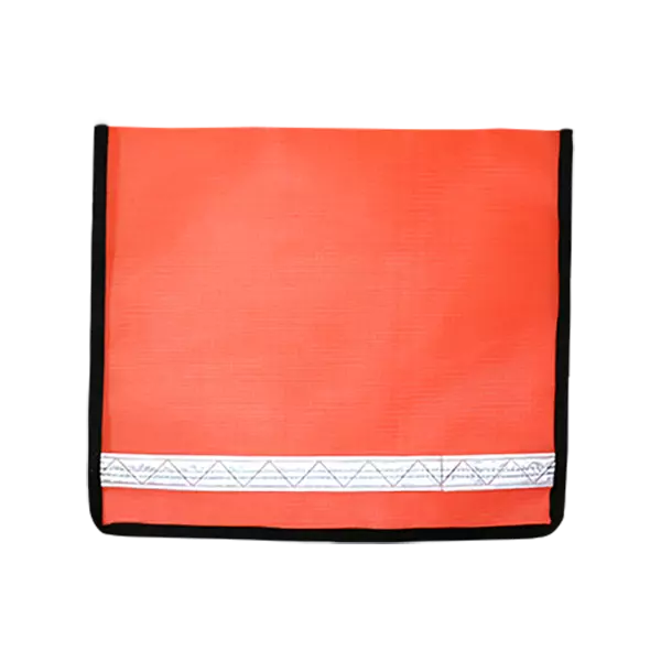 Flo Orange mesh flag with edge binding and reflective band