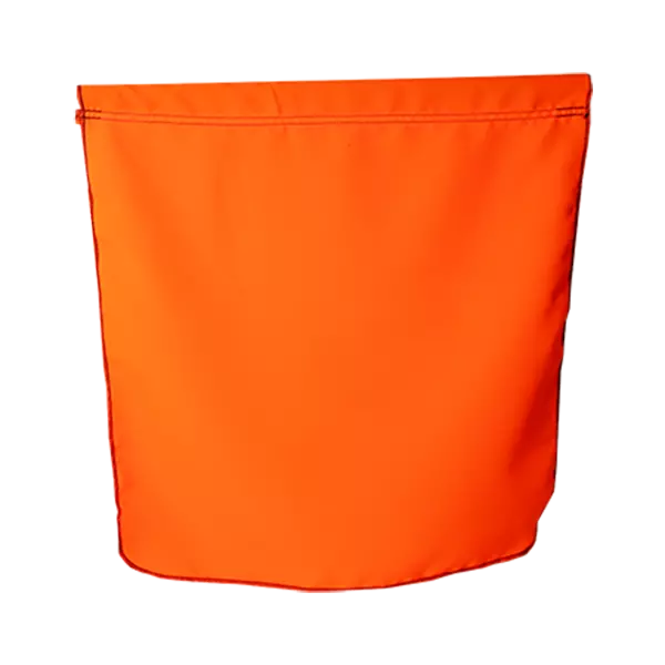 Bright fluorescent Solid Flo-Orange Cotton Staff Flag, made of durable poly/cotton twill, perfect for visibility.