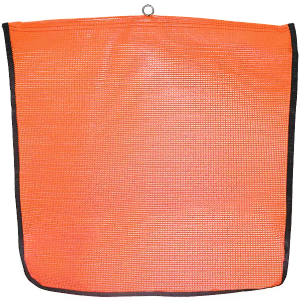 Flo Orange Wire Loop Mesh Flag with Edge Binding