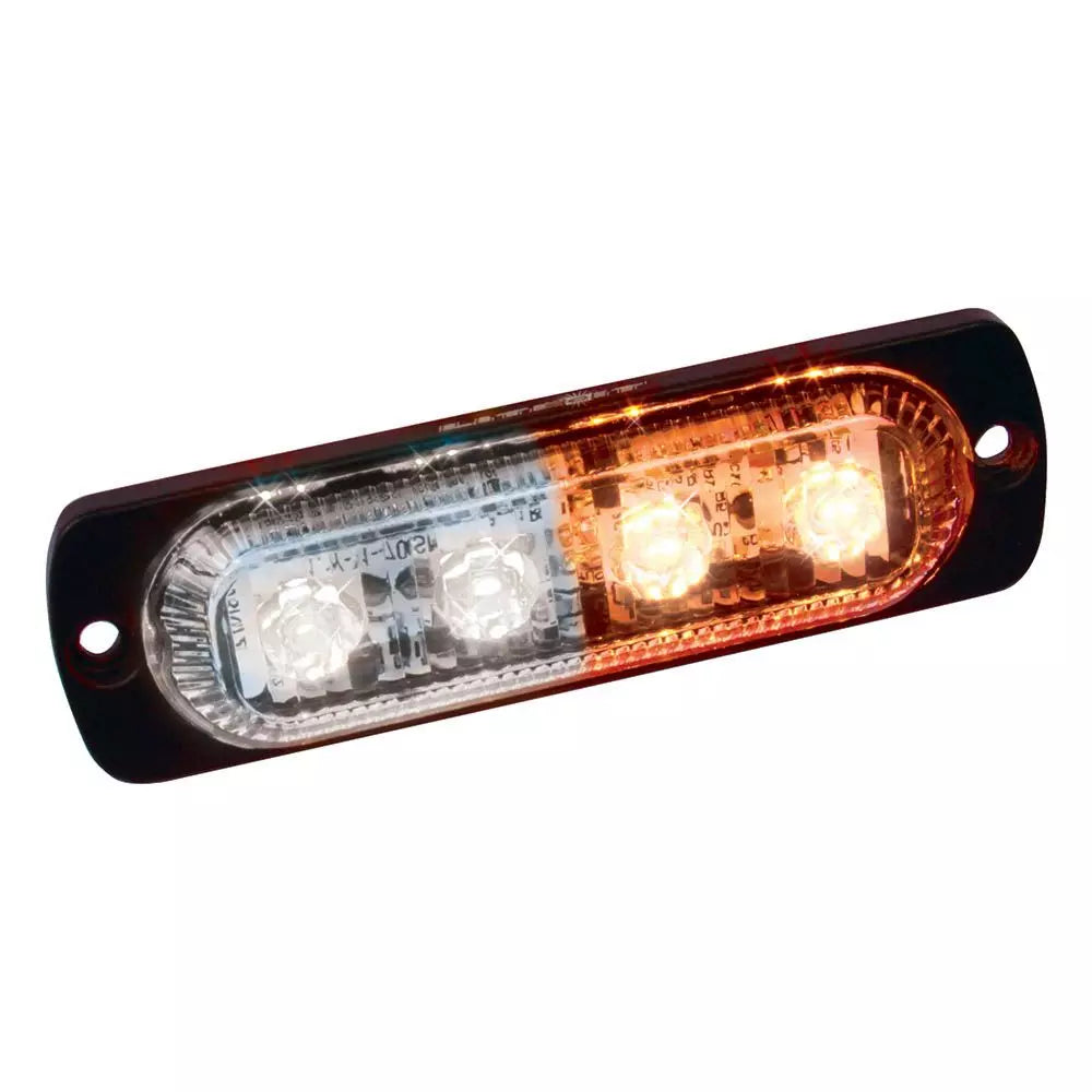 Amber, White LED Ultra Slim Strobe 4-watt CREE, 320 lumens, 3.75" long, 19 flash patterns
