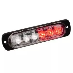 Red, White LED Ultra Slim Strobe 6-watt CREE, 480 lumens, 4 1/2 "long, 19 flash patterns