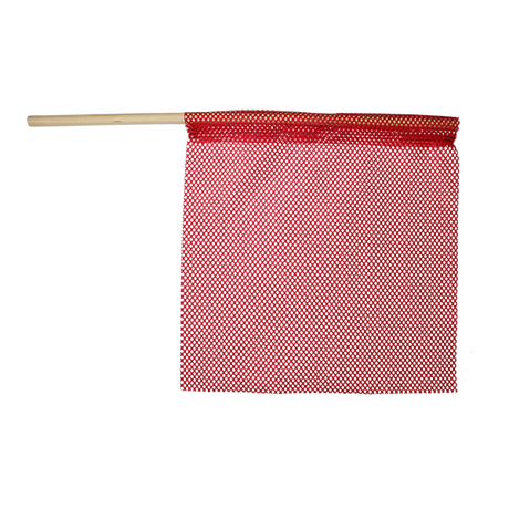 Red Safety Flag Wood Staff
