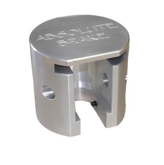 Absolute Brake air brake plunger securing device, metallic in color with the brand name embossed on the top.