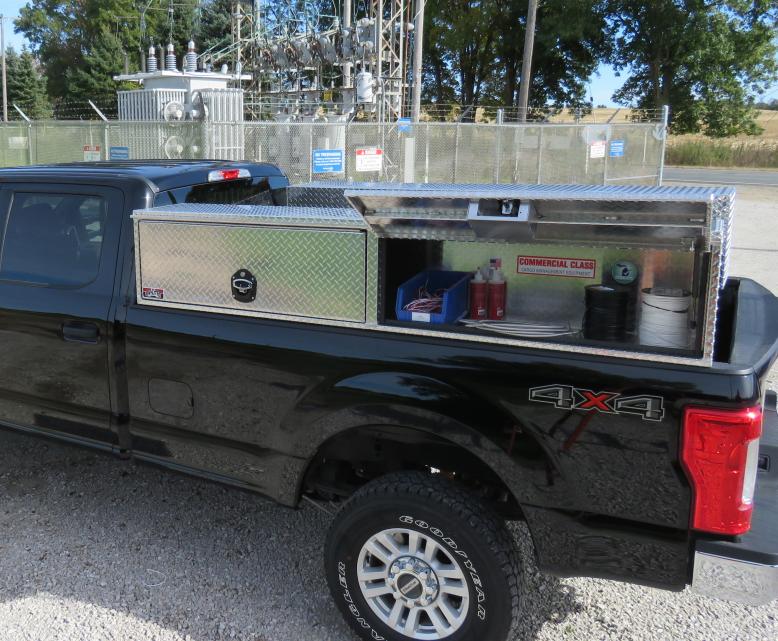 High Capacity TopSider Tool Box with a door open
