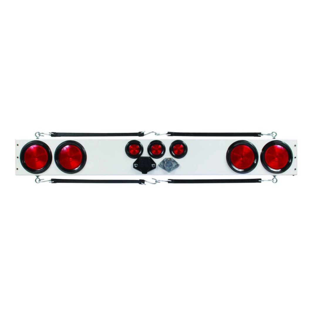 48", Round Lights with flashers, 4 & 7 Pin Connection, White Light Bar
