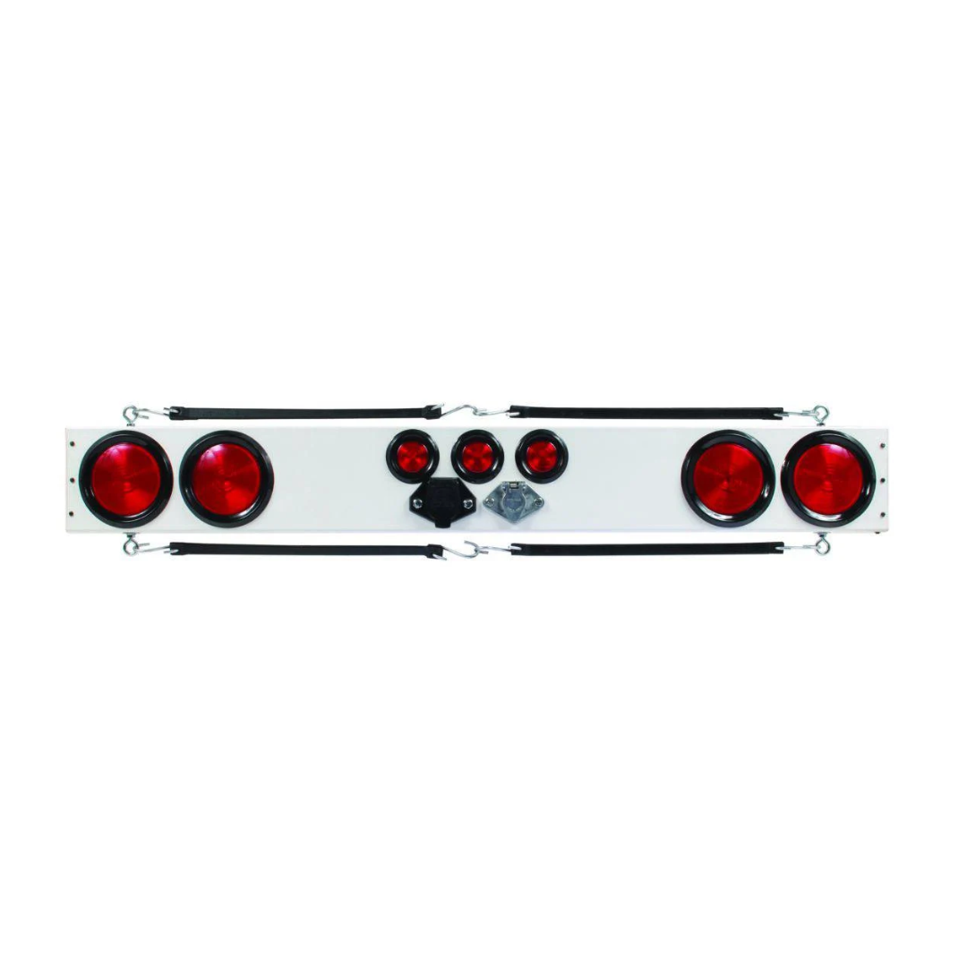 48", Round Lights, 4 & 7 Pin Connection, White Light Bar