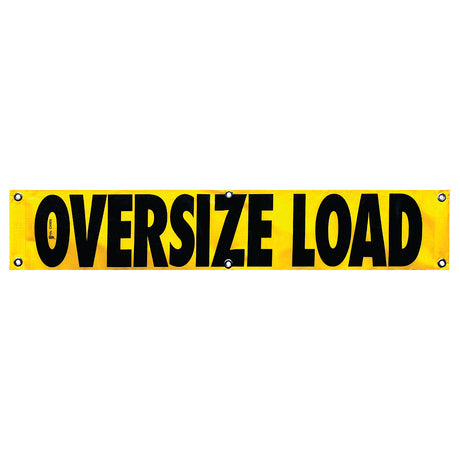 Oversize Load Vinyl Banner with Grommets built in in yellow with black letters
