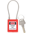 Red safety lockout tag with key TruForce