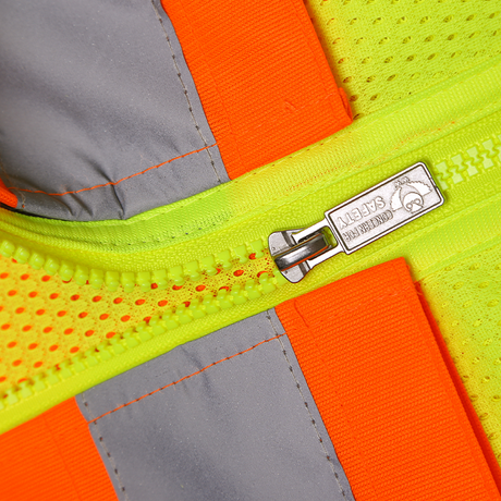 DS525C Safety Vest Zipper CLoseUp