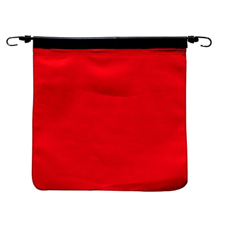 18" Solid Red Cotton Bungee Flag features durable bungee cords and flexible welting, perfect for various applications.