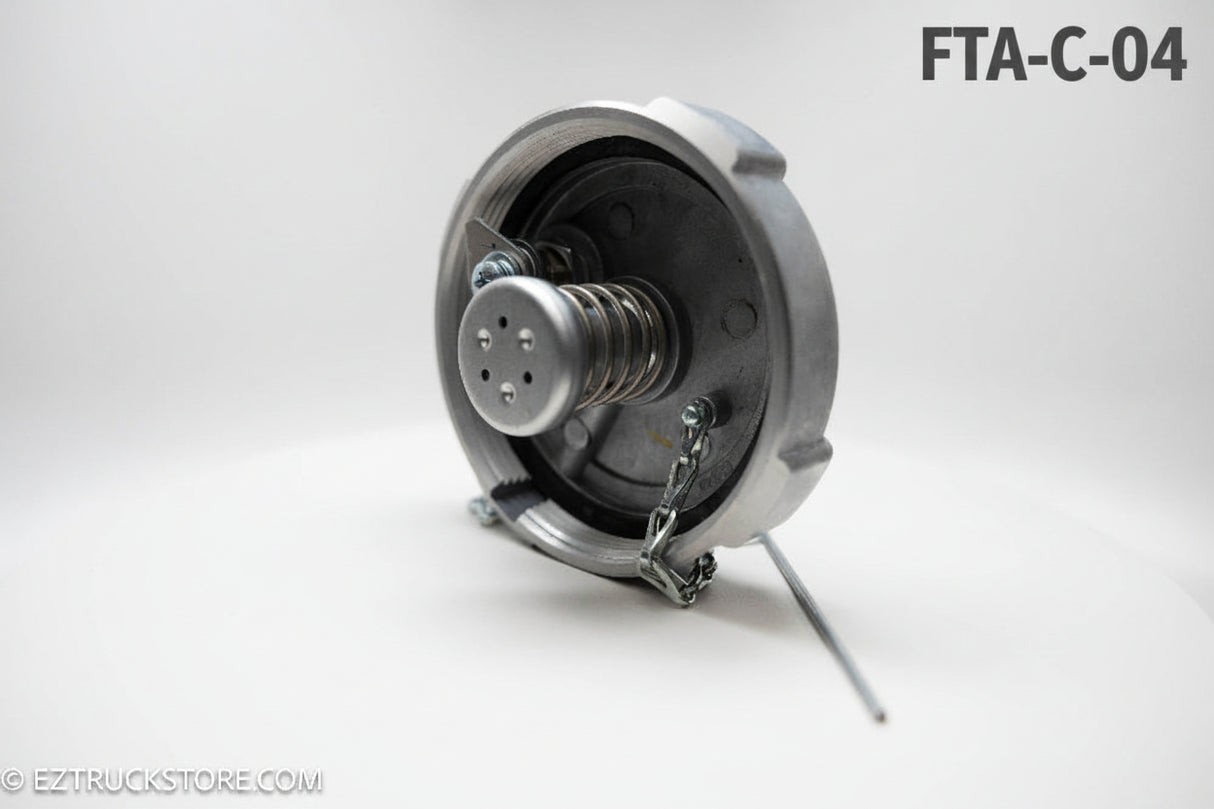4 Inch Fuel Cap with Thermal Pressure Relief built in on a white background