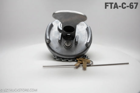 Locking Peterbilt fuel caps with keys