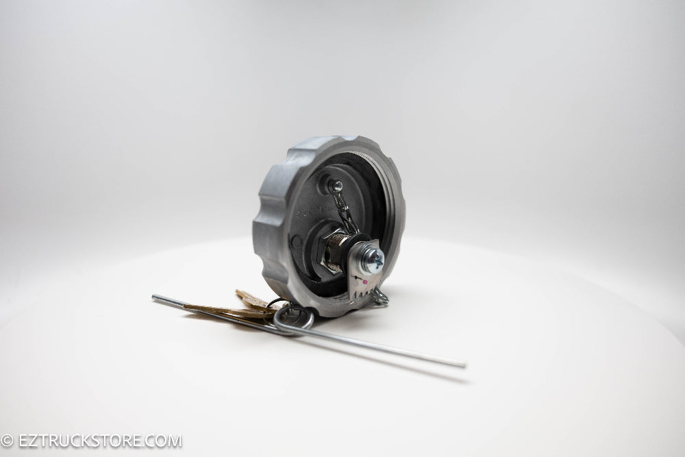 FTA-C-76 Locking fuel cap under side picture showing locking mechanism