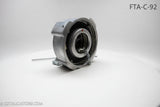 Aluminum fuel cap with chain on a white background with gasket to prevent leaking